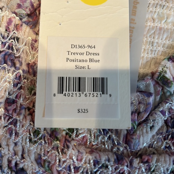 NWT LOVESHACKFANCY trevor dress in positano blue size large - Picture 9 of 16